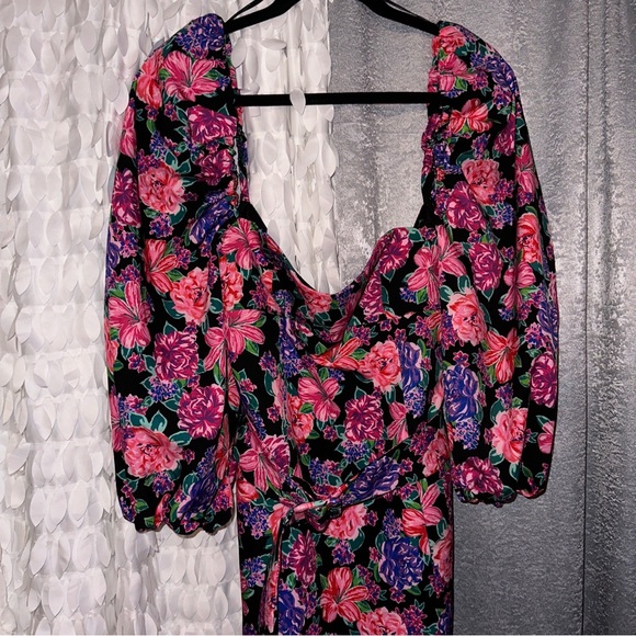 NWT ZARA FLORAL PRINT DRESS WITH BELT MED - Picture 5 of 8